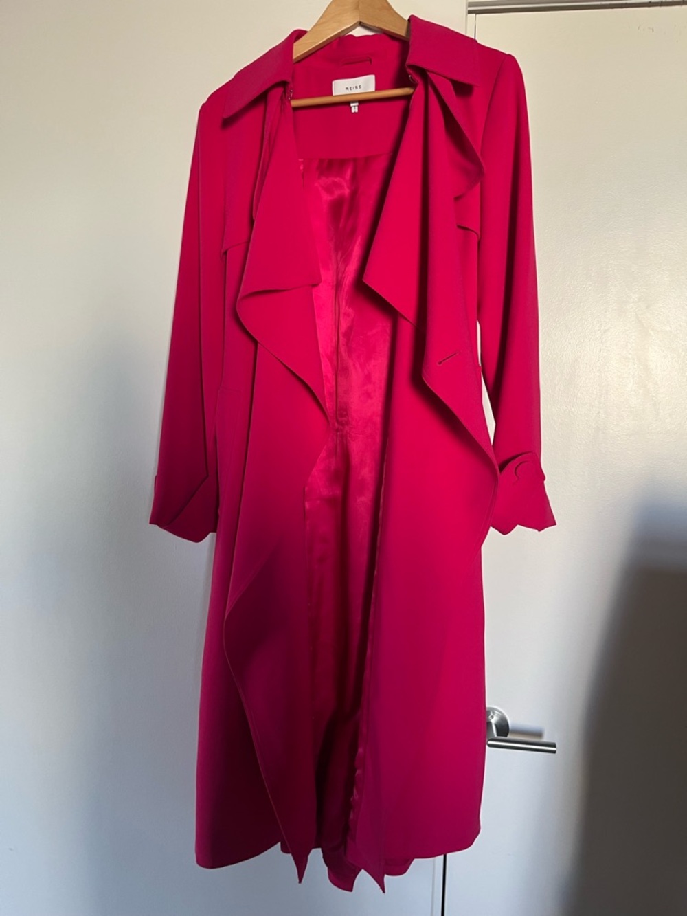 Reiss Eden Trench (sz 4) Fuchsia (fits like a 8)